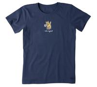Life is Good T-Shirt da Donna Vintage con Grafica Rocket con Margherita