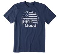 Life Is Good T-Shirt da Uomo con Bandiera Americana