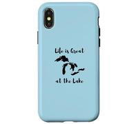 Life is Great at the Lake Great Lakes Custodia per iPhone X/XS