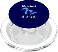 Life is Great at the Lake Great Lakes Funny Design PopSockets PopGrip per MagSafe