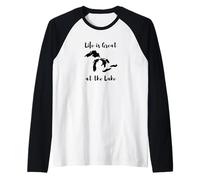 Life is Great at The Lake Great Lakes Maglia con Maniche Raglan