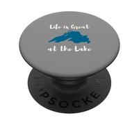 Life is Great at the Lake Superior Graphic PopSockets PopGrip Adesivo