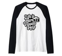 Life Is Hard Visuals Aiuta Il terapeuta ABA Supporto per l'autismo Maglia con Maniche Raglan