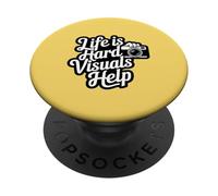 Life Is Hard Visuals Aiuta il terapeuta ABA Supporto per l'autismo PopSockets PopGrip Adesivo