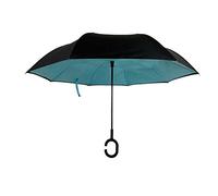 LIFE IS Ombrello Golf Grande da Pioggia Antivento con Apertura Rovesciata. Doppio Tessuto in Microfibra a Rapida Asciugatura.Colore Nero