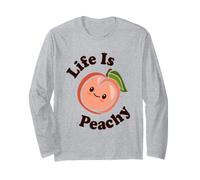 Life Is Peachy Carino Kawaii Pesca Cibo Pun Adorabile Pesca Maglia a Manica