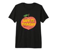 Life is Peachy - Frutta pescata, Stile retrò, Effetto Invecchiato Maglietta Premium