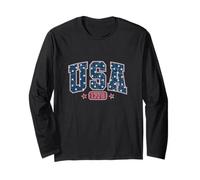 Life Is Really Good Distressed Bandiera USA 4 luglio Spiaggia Maglia a Manica