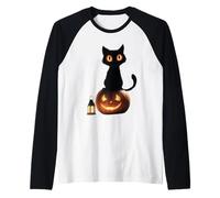 Life is Really Good - Zucca di Gatto di Halloween, per Uomini, Donne, Bambini Maglia con Maniche Raglan