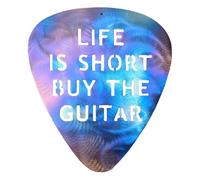 LIFE IS SHORT - Acquista plettri per chitarra art deco in metallo, plettri per chitarra con parole cave per chitarre elettriche basse, un plettro di uculele per i giocatori di chitarra