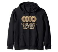 Life Is Short Buy More - Cercatore per Casse da Collezione di Dischi in Vinile Felpa con Cappuccio