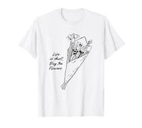 Life Is Short Buy The Flowers Bouquet Schizzo Citazione Estetica Maglietta