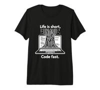 Life is Short Code Fast Computer Programmer Coder Developer Maglietta Premium