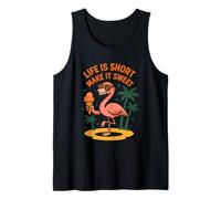 Life Is Short Make It Sweet Flamingo Gelato Canotta