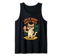 Life Is Short Make It Sweet Gatto Gelato Estate Canotta