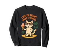 Life Is Short Make It Sweet Gatto Gelato Estate Felpa