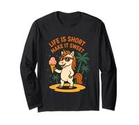 Life Is Short Make It Sweet Unicorno Maglia a Manica