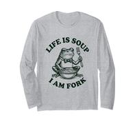 Life Is Soup I'm Fork Frog Design Divertente Vintage Maglia a Manica
