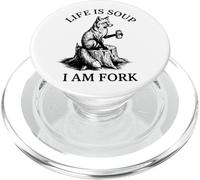 Life Is Soup I'm Fork Volpe divertente design vintage PopSockets PopGrip per MagSafe