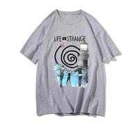 Life Is Strange Cute T-Shirts Harajuku Casual Cartoon Tshirt Regular Fit 100% Cotton Men Tee-Shirt Printed T Shirt Grey 3XL