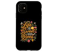 Life is Sweet Keep Bees Beekeeper Honey Bee Lover Custodia per iPhone 11
