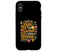 Life is Sweet Keep Bees Beekeeper Honey Bee Lover Custodia per iPhone X/XS