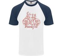 Life Is Un Bellissimo Ride Ciclismo Bicicletta Uomo S/S Baseball T-Shirt