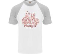 Life Is Un Bellissimo Ride Ciclismo Bicicletta Uomo S/S Baseball T-Shirt