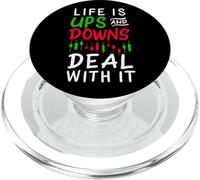 Life Is Ups & Downs Deal With It Azioni Borsa Valori Trading PopSockets PopGrip per MagSafe