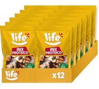 LIFE Mix Proteico Frutta Secca - Mandorle Sgusciate, Anacardi, Noci Sgusciate, Uva Sultanina - Pratica Confezione Apri e Chiudi, Vegano 100% Naturale, Formato Convenienza 12 x 300g