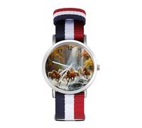 Life Mountain Stream Running Horse Wild Sport Watch per uomo donna cinturino in nylon orologio da polso analogico al quarzo, Stile:, regular, Cinturino