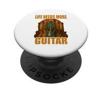 Life Needs More Guitar Stories Maglietta Chitarra Musica PopSockets PopGrip Adesivo