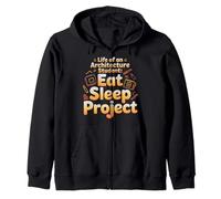 Life of An Architecture Student Eat Sleep Project - Felpa con Cappuccio