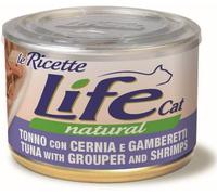 LIFE PET CARE Natural Cat Lattina Multipack 24x150G TONNO CON CERNIA E GAMBERETTI