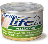 LIFE PET CARE Natural Cat Lattina Multipack 24x150G TONNO CON POLLO E FEGATINI