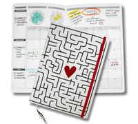 Life Planner, Agenda Motivazionale Made in Italy, Agenda 12 Mesi, da Gennaio a Dicembre 2026, Planner Settimanale e Mensile, Spazi Dedicati a Pensieri e Riflessioni (Heart Maze, Grande)