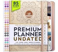 Life Planner - Planner settimanale e mensile non datato | Organizer da 12 mesi per produttività, felicità e gratitudine | Include adesivi con affermazioni, elenchi di cose da fare e visione pieghevole