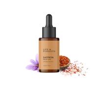 Life & Pursuits Olio Viso Zafferano 30 ml con Bakuchi, Vitamina C, Squalane per Illuminare il Viso Idratante Leggero Ayurveda Olio Massaggio Viso quotidiano con Curcuma, Vitamina E