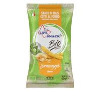 LIFE SNACK SNACK DI MAIS BIOLOGICO AL FORMAGGIO FORMATO BASTONCINI BIO PACCHETTO DA 60g, CONFEZIONE CONTENENTE 24 PACCHETTI