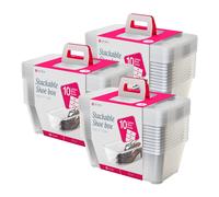 Life Story 6 Liter Shoe Accessory and Closet Plastic Storage Box Multi-Purpose Lidded Stacking Tote Containers Clear (30 Pack)