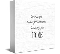 Life Takes You To Unexpected Places, Rustic, Fixer Upper Style, cartello in legno per casa e ufficio, decorazione per scatola di legno, 12,7 x 12,7 cm
