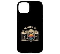 Life Through My Lens Camera Photographer Nature Sunset Art Custodia per iPhone 15 Plus