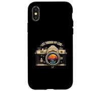 Life Through My Lens Camera Photographer Nature Sunset Art Custodia per iPhone X/XS