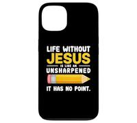 Life Without Jesus Christian Quote Pencil Bible Verse Custodia per iPhone 13