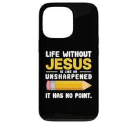 Life Without Jesus Christian Quote Pencil Bible Verse Custodia per iPhone 13 Pro