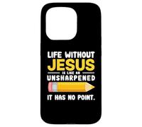 Life Without Jesus Christian Quote Pencil Bible Verse Custodia per iPhone 15 Pro
