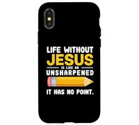 Life Without Jesus Christian Quote Pencil Bible Verse Custodia per iPhone X/XS
