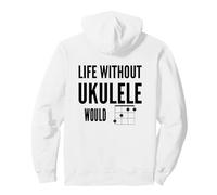 Life Without Ukulele Would B Flat BB Music Pun Design Nero Felpa con Cappuccio