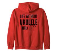 Life Without Ukulele Would B Flat BB Music Pun Design Nero Felpa con Cappuccio