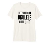 Life Without Ukulele Would B Flat BB Music Pun Design Nero Maglietta Premium